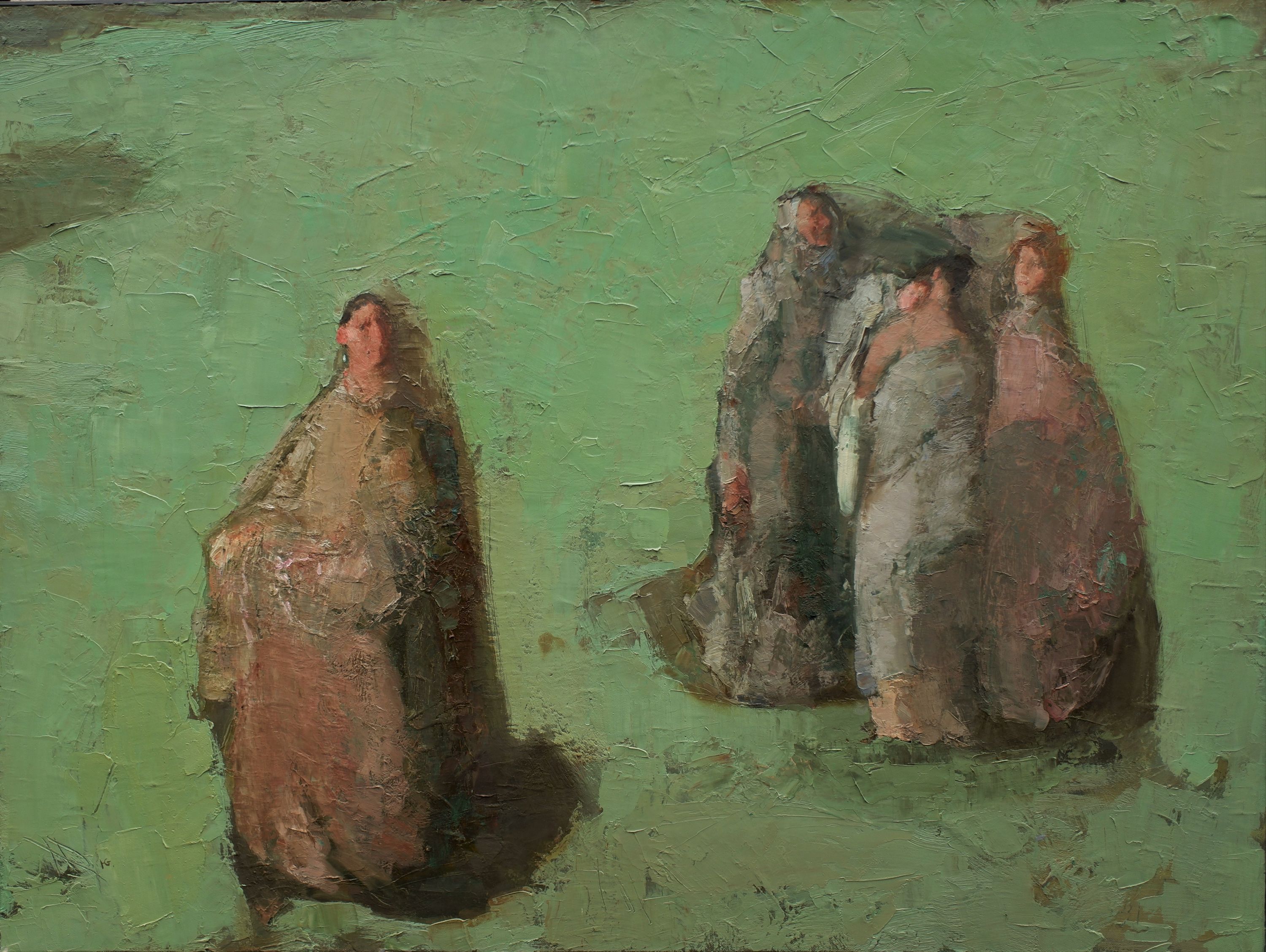 Olga Geoghegan, (b.1965), Me, My Mother, Sister and Grandmother, 2015, oil on canvas, 100 x 70 cm